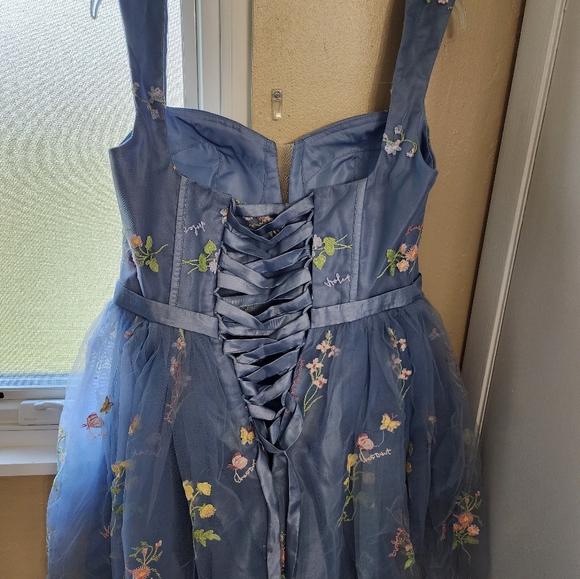 Wchecalino Women's Short Homecoming Dresses 2024 Flower Embroidery Tulle Prom Dr - Picture 5 of 9